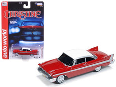 1958 Plymouth Fury Red with White Top "Christine" (1983) Movie 1/64 Diecast Model Car by Auto World