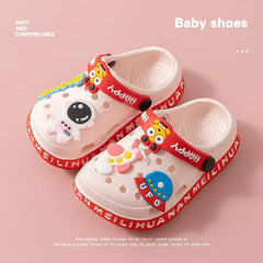 Color: Beige, Shoe Size: 3.5 - Children Garden Shoes Cute EVA Cartoon Beach Sandals Babies Summer Slippers High Quality Soft Kids Outdoor Slippers Flip Shoes