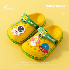 Color: Beige, Shoe Size: 3.5 - Children Garden Shoes Cute EVA Cartoon Beach Sandals Babies Summer Slippers High Quality Soft Kids Outdoor Slippers Flip Shoes