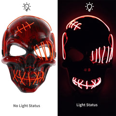 LED Light-Up Scary Halloween Mask for Festival Parties and Costume Cosplay