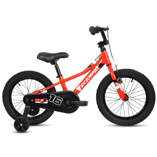 A16117 Ecarpat Kids' Bike 16 Inch Wheels, 1-Speed Boys Girls Child Bicycles For 3-4Years, With Removable Training Wheels Baby Toys, Front V Brake, Rear Holding Brake