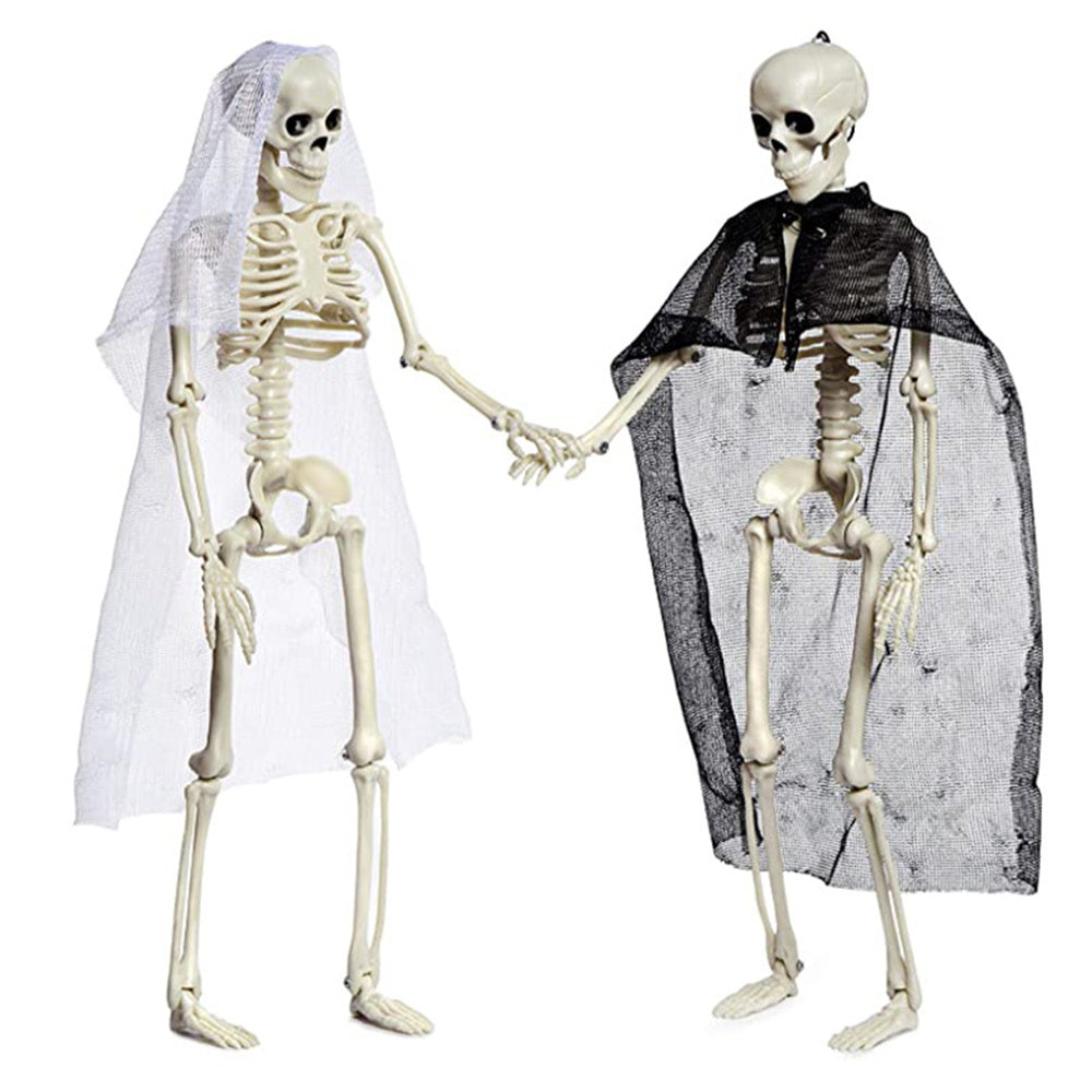 Halloween Skeletons 2 Pcs, Full Body Posable Joints Skeletons Decoration