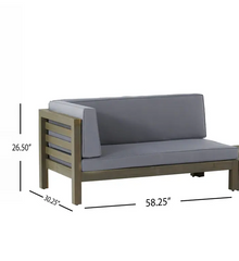 OANA LEFT CORNER BENCH AND COFFEE TABLE. DARK GREY