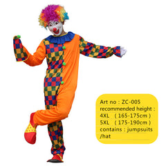 Halloween Adult Funny Circus Clown Naughty Cosplay Costumes For Men Women Carnival Christmas Party Clown Costume No Wig