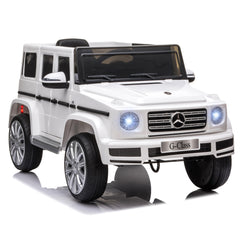 Aosom 12V Kids Electric Car, Mercedes Benz G500 Licensed Battery Powered Ride on Truck for Kids with Remote Control, Headlights, Music, Suspension & Storage for Boys and Girls, White