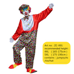 Halloween Adult Funny Circus Clown Naughty Cosplay Costumes For Men Women Carnival Christmas Party Clown Costume No Wig