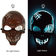 LED Light-Up Scary Halloween Mask for Festival Parties and Costume Cosplay