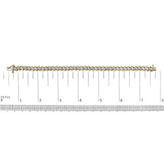 18K Yellow Gold 4.0 Cttw Round-Cut Diamond S-Link 7" Inch Tennis Bracelet (I-J Color, SI1-SI2 Clarity)