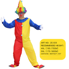 Halloween Adult Funny Circus Clown Naughty Cosplay Costumes For Men Women Carnival Christmas Party Clown Costume No Wig