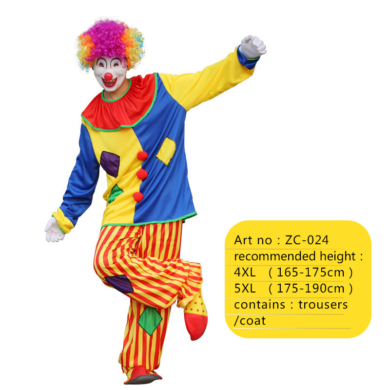 Halloween Adult Funny Circus Clown Naughty Cosplay Costumes For Men Women Carnival Christmas Party Clown Costume No Wig