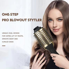 One Step Hair Dryer and Volumiser 1000W Blow Dryer Brush Hot Air Styling Brush Professional Hair Straightener Curler Travel Friendly Heated Hairbrush with Free Gift