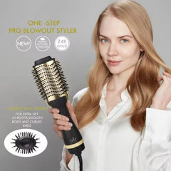 One Step Hair Dryer and Volumiser 1000W Blow Dryer Brush Hot Air Styling Brush Professional Hair Straightener Curler Travel Friendly Heated Hairbrush with Free Gift