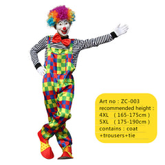 Halloween Adult Funny Circus Clown Naughty Cosplay Costumes For Men Women Carnival Christmas Party Clown Costume No Wig