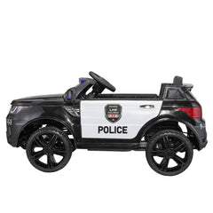 12V Kid Ride on Police Car with Parental Remote Control, Battery Powered Electric Truck with Siren, Flashing Lights,Music, Spring Suspension, Black