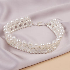 Creative Exquisite Handwoven Faux Pearl Necklace For Women