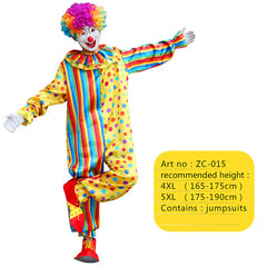 Halloween Adult Funny Circus Clown Naughty Cosplay Costumes For Men Women Carnival Christmas Party Clown Costume No Wig