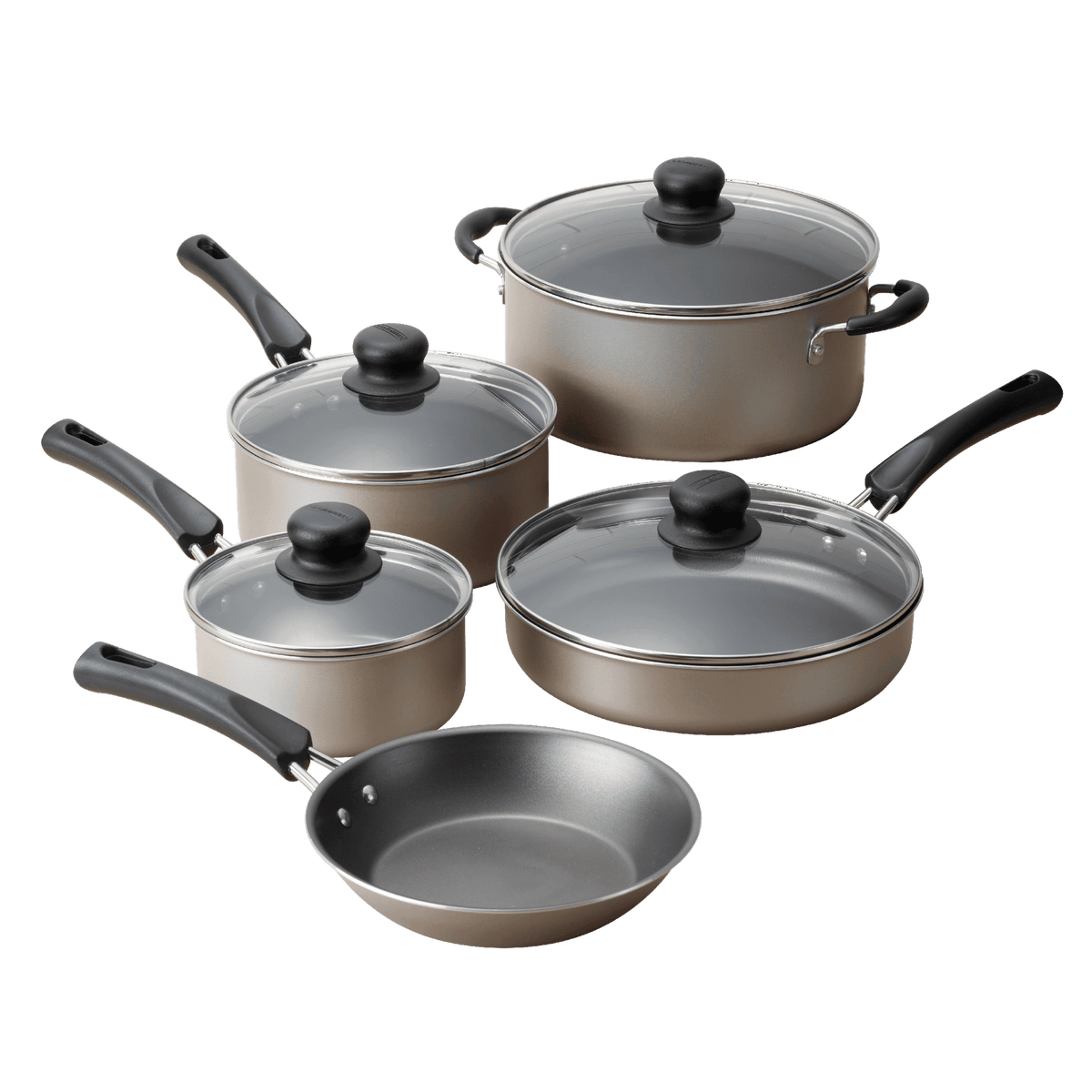 Tramontina 9 Piece Non-Stick Cookware Set, Champagne