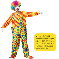 Halloween Adult Funny Circus Clown Naughty Cosplay Costumes For Men Women Carnival Christmas Party Clown Costume No Wig