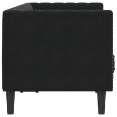 Chesterfield Sofa with Bolsters 2-Seater Black Velvet