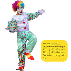 Halloween Adult Funny Circus Clown Naughty Cosplay Costumes For Men Women Carnival Christmas Party Clown Costume No Wig