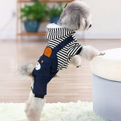 Pet Clother For Small & Medium Dogs; Cartoon Bear Design Dog Four-legged Jumpsuit; Pet Apparel