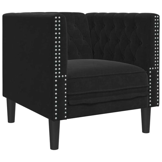 Chesterfield Sofa Chair Black Velvet