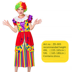 Halloween Adult Funny Circus Clown Naughty Cosplay Costumes For Men Women Carnival Christmas Party Clown Costume No Wig