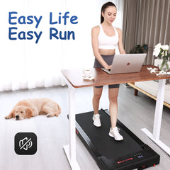 Walking Pad Treadmill Under Desk,Portable Mini Treadmill 265 lbs Capacity with Remote Control,Installation-Free Jogging Machine for Home/Office,Bluetooth and LED Display.