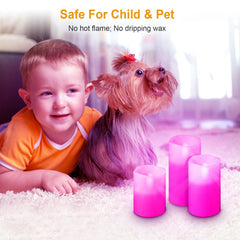 3Pcs Flameless Candles Votive Candles Wireless Battery Operated LED Flickering Candles w/ Remote Control Timer