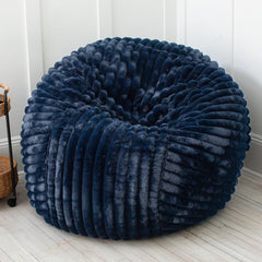 Jaxx Saxx 5 Foot Large Bean Bag w/ Removable Cover, Mondo Fur - Midnight Blue