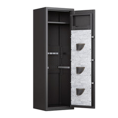 Large Gun Safe Cabinet With 3 Pistol Pouches, Heavy Duty Biometric Fingerprint Lock, Rifle Gun Safe With Adjustable Stand, Detachable Structure Gun Safe, Rifle And Shotgun, Gun Money Storage Cabinet