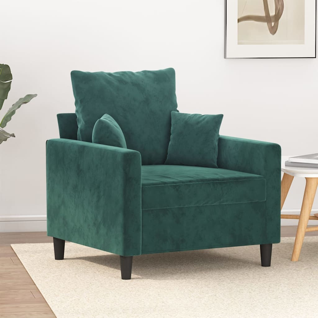 Sofa Chair Dark Green 23.6" Velvet