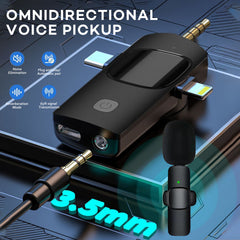 Wireless Microphone for iPhone, Android, Camera, iPad, USB C Microphone, 3 in 1 Dual Professional Wireless Lavalier Mini Microphone, Plug-Play Wireless Mic for Video Recording,YouTube,TikTok