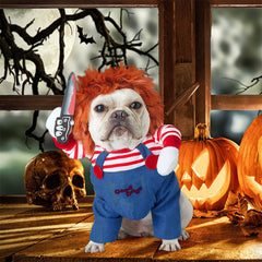 Pet Deadly Doll Costume Chucky Dog Cosplay Halloween Christmas Party Clothes for Dogs