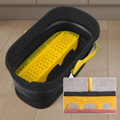 Collapsible Plastic Bucket Mop Bucket and Sponge Mop Kit Home Commercial Tile Floor Bathroom Garage Cleaning