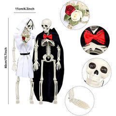 Halloween Skeletons 2 Pcs, Full Body Posable Joints Skeletons Decoration