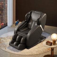 Full Body Massage Chair, Zero Gravity Mode, Deep Tissue Massage Chair, Foot Massage, 8 Fixed Massage Roller, LCD Touch Screen, Waist Heater, Bluetooth, Suitable for 5.1-5.75Ft Height (Black)