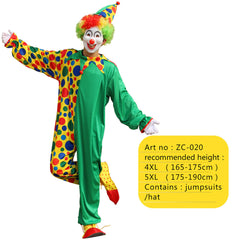 Halloween Adult Funny Circus Clown Naughty Cosplay Costumes For Men Women Carnival Christmas Party Clown Costume No Wig