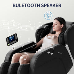 Full Body Massage Chair, Zero Gravity Mode, Deep Tissue Massage Chair, Foot Massage, 8 Fixed Massage Roller, LCD Touch Screen, Waist Heater, Bluetooth, Suitable for 5.1-5.75Ft Height (Black)