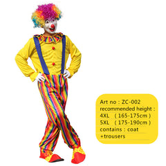 Halloween Adult Funny Circus Clown Naughty Cosplay Costumes For Men Women Carnival Christmas Party Clown Costume No Wig