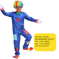 Halloween Adult Funny Circus Clown Naughty Cosplay Costumes For Men Women Carnival Christmas Party Clown Costume No Wig