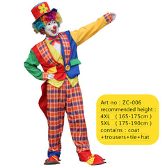 Halloween Adult Funny Circus Clown Naughty Cosplay Costumes For Men Women Carnival Christmas Party Clown Costume No Wig