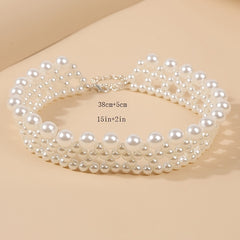 Creative Exquisite Handwoven Faux Pearl Necklace For Women