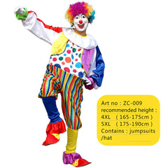 Halloween Adult Funny Circus Clown Naughty Cosplay Costumes For Men Women Carnival Christmas Party Clown Costume No Wig