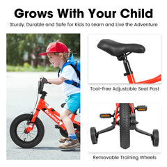 A16117 Ecarpat Kids' Bike 16 Inch Wheels, 1-Speed Boys Girls Child Bicycles For 3-4Years, With Removable Training Wheels Baby Toys, Front V Brake, Rear Holding Brake