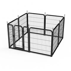 Dog Playpen Outdoor, 8 Panel Dog Fence 31.'' Pet Pen for Small Dogs Pet Exercise Pen for Puppy/Rabbit/Small Animals Portable Playpen for RV Camping Garden Yard, Indoor. Black, 26.3'' W x 31.5'' H.