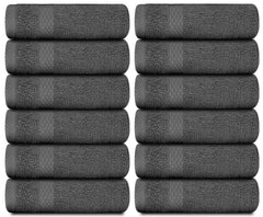 Luxury Washcloths for Bathroom Hotel Spa Kitchen Set of 12 Pcs 13x13 Inch Dark Gray Circlet Egyptian Cotton Highly Absorbent Hotel Quality Face Towels