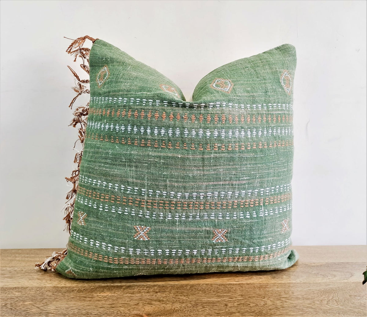 LATA Boho Embroidery Throw Pillow