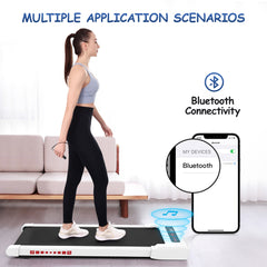 Walking Pad Treadmill Under Desk,Portable Mini Treadmill 265 lbs Capacity with Remote Control,Installation-Free Jogging Machine for Home/Office,Bluetooth and LED Display.