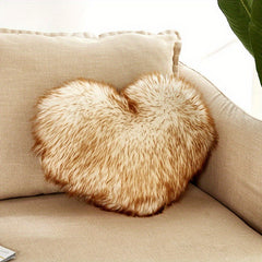 1pc Love Heart Plush Pillow - Soft and Cozy Indoor Sofa Chair Bed Cushion for Home Decoration - Removable and Machine Washable